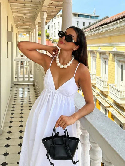 VESTIDO SASHA™ - VESTIDO BLANCO SIN ESPALDA
